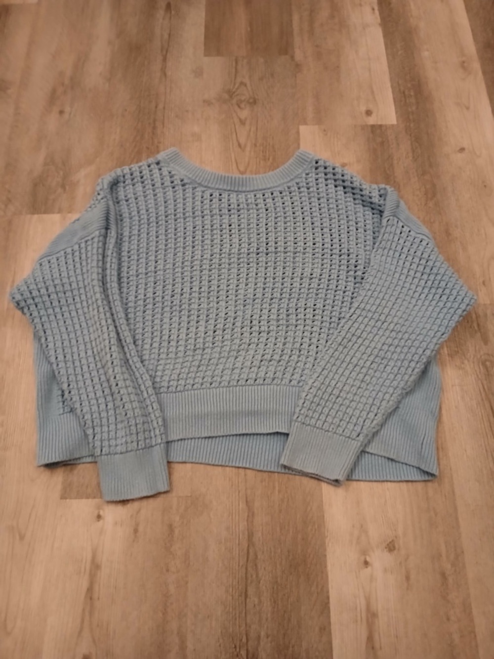 Old Navy Powder Blue Waffle Knit Crewneck Sweater